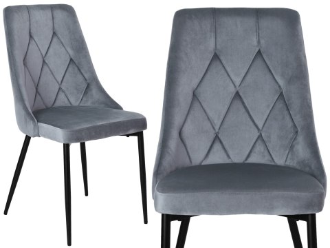 KRZESŁO LINCOLN VELVET TAPICEROWANE GRAFITOWY AKSAMIT