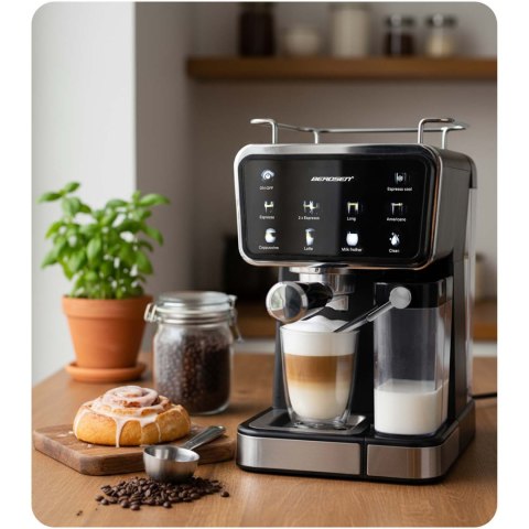 Ekspres do kawy kolbowy spieniacz do mleka 20 bar Berdsen BD-773 czarny Ekspres do kawy kolbowy spieniacz do mleka 20 bar Berdsen BD-773 czarny