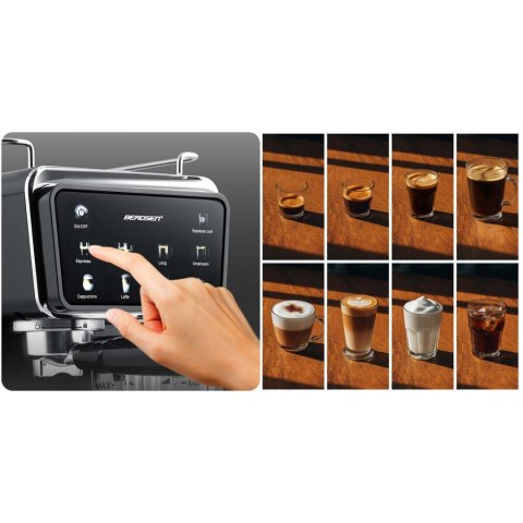 Ekspres do kawy kolbowy spieniacz do mleka 20 bar Berdsen BD-773 czarny Ekspres do kawy kolbowy spieniacz do mleka 20 bar Berdsen BD-773 czarny