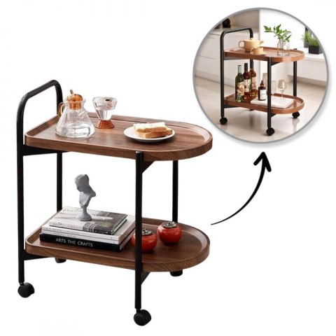 Stolik kawowy dwupoziomowy 35x60x64cm mobilny STL23