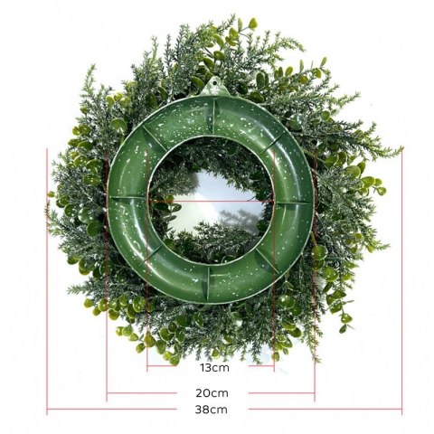 Wianek ozdobny na drzwi, stroik, sztuczna choina jak żywa - średnica 38 cm WSN24