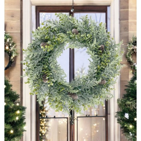 Wianek ozdobny na drzwi, stroik, sztuczna choina jak żywa - średnica 38 cm WSN24