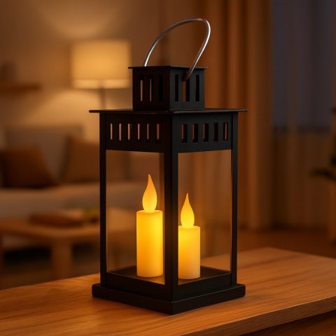 Lampion dekoracyjny LED z imitacją świecy 8 x 15 cm - LAMP57CZ