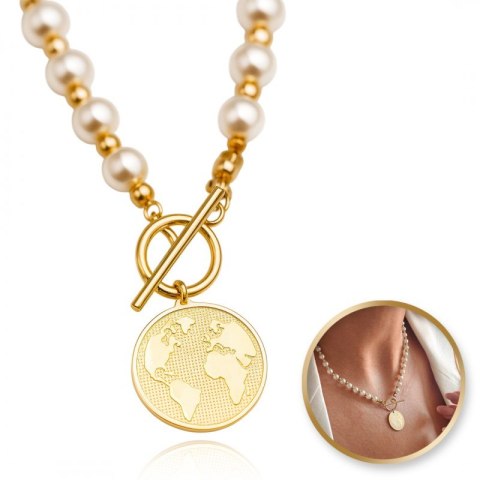 Naszyjnik stal szlachetna pozłacana 14k złotem NST1611