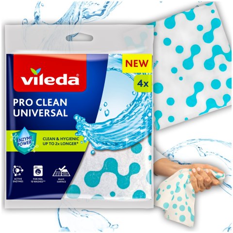 Ściereczka uniwersalna z enzymami Vileda Pro Clean 4 szt. Ściereczka uniwersalna z enzymami Vileda Pro Clean 4 szt.