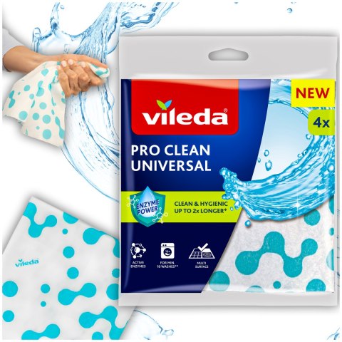 Ściereczka uniwersalna z enzymami Vileda Pro Clean 4 szt. Ściereczka uniwersalna z enzymami Vileda Pro Clean 4 szt.
