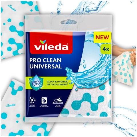 Ściereczka uniwersalna z enzymami Vileda Pro Clean 4 szt. Ściereczka uniwersalna z enzymami Vileda Pro Clean 4 szt.