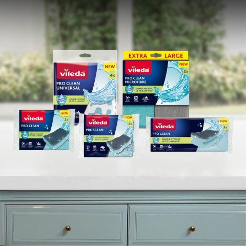 Ściereczka uniwersalna z enzymami Vileda Pro Clean 4 szt. Ściereczka uniwersalna z enzymami Vileda Pro Clean 4 szt.