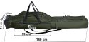 POKROWIEC NA WĘDKI 140 CM GOLD FISHER 3 KOMORY