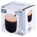 CUKIERNICZKA CERAMICZNA Z ŁYŻECZKĄ CZARNA OKRĄGŁA CUKIERNICA POJEMNIK NA CUKIER 250ML VILDE 139681 CUKIERNICZKA CERAMICZNA Z ŁYŻECZKĄ CZARNA OKRĄGŁA CUKIERNICA POJEMNIK NA CUKIER 250ML VILDE 139681