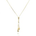 Naszyjnik stal szlachetna pozłacana 14k złotem, krople zwisające NST2158