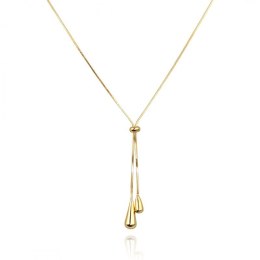 Naszyjnik stal szlachetna pozłacana 14k złotem, krople zwisające NST2158