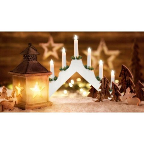 Świecznik adwentowy LED, ciepła biel 7 świec lampka biała LAMP61