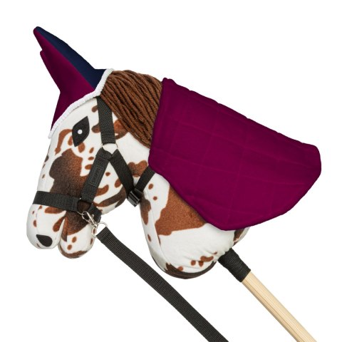 Zestaw Skippi - Hobby Horse Gniado - srokaty - Derka fuksja i granat Zestaw Skippi - Hobby Horse Gniado - srokaty - Derka fuksja i granat