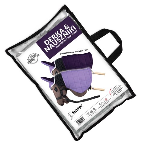 Zestaw Skippi - Hobby Horse Gniado - srokaty - Derka wrzos i śliwka Zestaw Skippi - Hobby Horse Gniado - srokaty - Derka wrzos i śliwka
