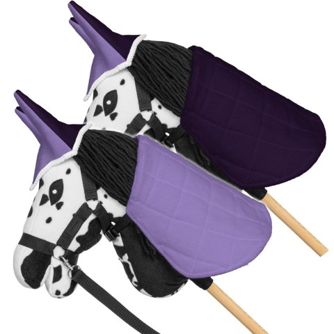 Zestaw Skippi - Hobby Horse Karo - srokaty - Derka wrzos - Kantar błękitny Zestaw Skippi - Hobby Horse Karo - srokaty - Derka wrzos - Kantar błękitny