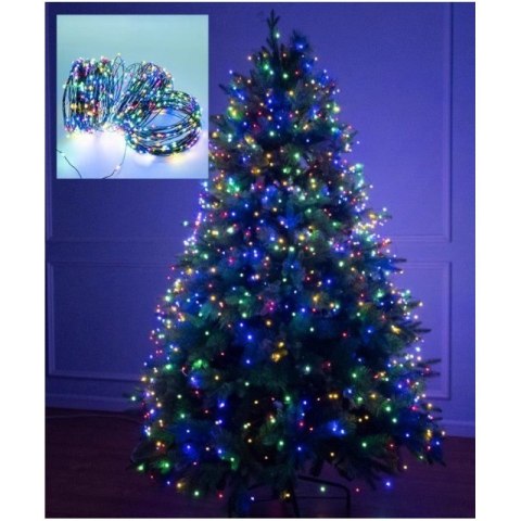 Zewnętrzne/wewnętrzne lampki choinkowe drucik 1000 LED 100m, barwa multikolor do dekoracji LAMP35MULTI