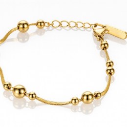 Bransoletka na rękę stal chirurgiczna pozłacana złotem BST1584