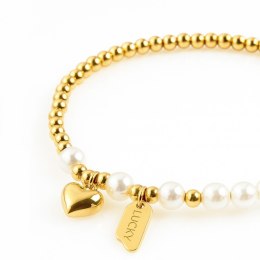 Bransoletka na rękę stal chirurgiczna pozłacana złotem BST1586