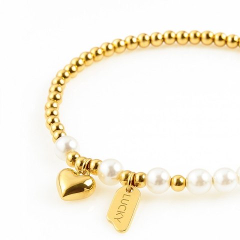 Bransoletka na rękę stal chirurgiczna pozłacana złotem BST1586