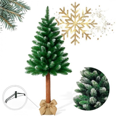 CHOINKA NA PNIU Z SOSNY, SZTUCZNA jak żywa ŚWIERK 150 CM GĘSTA OŚNIEŻONA CHO08