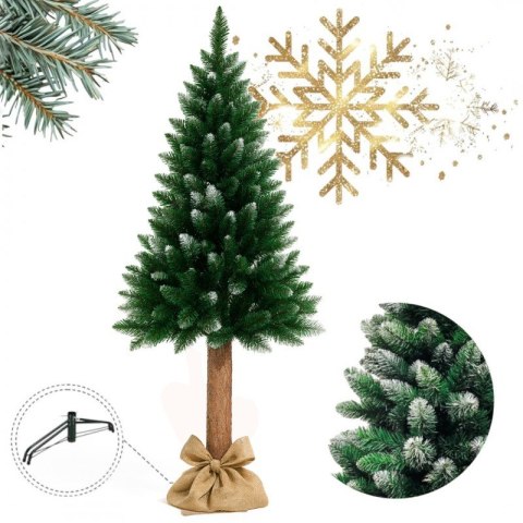 CHOINKA NA PNIU Z SOSNY, SZTUCZNA jak żywa ŚWIERK 180 CM GĘSTA OŚNIEŻONA CHO09