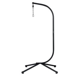 Fotel wiszący huśtawka, kokon składany brązowy z beżowymi poduszkami KR37BR