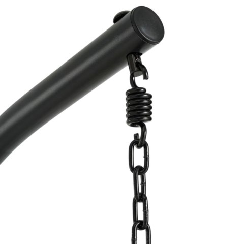 Fotel wiszący huśtawka, kokon składany brązowy z beżowymi poduszkami KR37BR