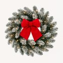 Girlanda wieniec ozdobny na drzwi 50cm choinka ośnieżona z lampkami 50 LED WSN30