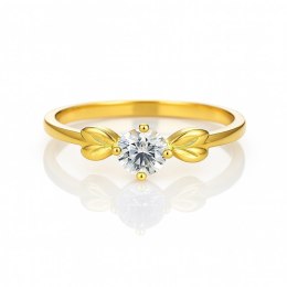 Pierścionek pozłacany stal chirurgiczna platerowana złotem PST954, Rozmiar pierścionków: US7 EU14