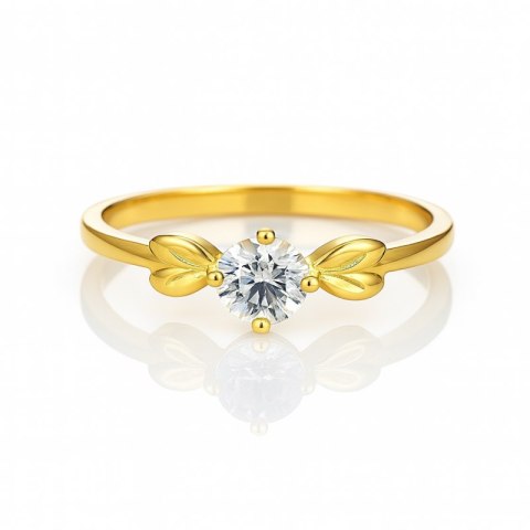 Pierścionek pozłacany stal chirurgiczna platerowana złotem PST954, Rozmiar pierścionków: US8 EU17