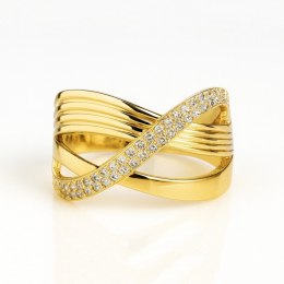 Pierścionek pozłacany stal chirurgiczna platerowana złotem PST959, Rozmiar pierścionków: US8 EU17