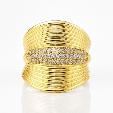 Pierścionek pozłacany stal chirurgiczna platerowana złotem PST966, Rozmiar pierścionków: US6 EU11