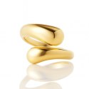 Pierścionek stal chirurgiczna platerowana złotem regulowany PST969
