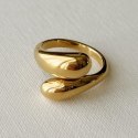 Pierścionek stal chirurgiczna platerowana złotem regulowany PST969