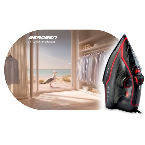 Żelazko parowe 2600W Berdsen BD-331 ceramiczna powłoka praca w pionie Żelazko parowe 2600W Berdsen BD-331 ceramiczna powłoka praca w pionie
