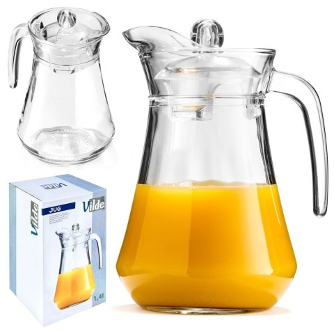 Dzbanek szklany na napoje sok wodę herbatę z pokrywką 1.4L stołowy VILDE 139290 Dzbanek szklany na napoje sok wodę herbatę z pokrywką 1.4L stołowy VILDE 139290