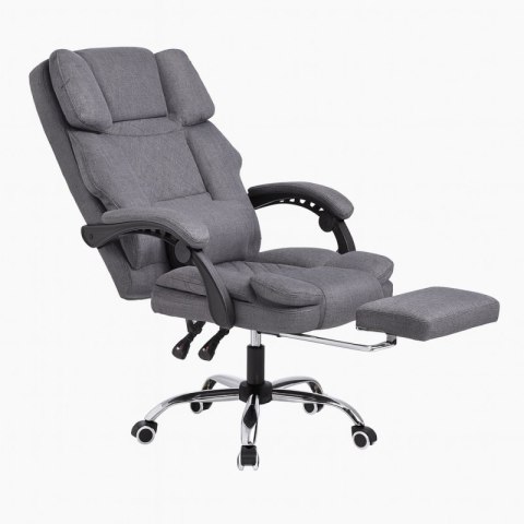 Fotel biurowy obrotowy MASTER z podnóżkiem i masażerem - szary MATERIAŁ KO32SZ