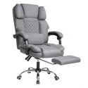 Fotel biurowy obrotowy MASTER z podnóżkiem i masażerem - szary MATERIAŁ KO32SZ