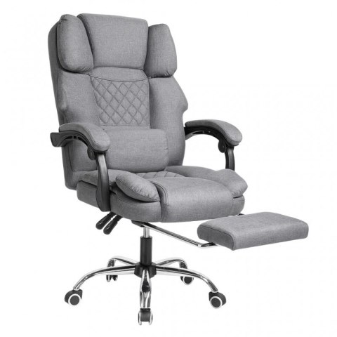 Fotel biurowy obrotowy MASTER z podnóżkiem i masażerem - szary MATERIAŁ KO32SZ