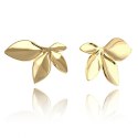 Kolczyki ze stali szlachetnej platerowane 14k złotem LISTKI KST3227