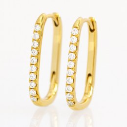 Kolczyki ze stali szlachetnej platerowane 14k złotem, zapięcie angielskie KST3425