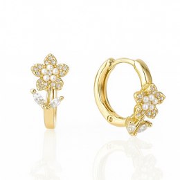 Kolczyki ze stali szlachetnej platerowane 14k złotem, zapięcie angielskie KST3429