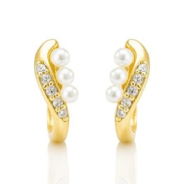 Kolczyki ze stali szlachetnej platerowane 14k złotem, zapięcie angielskie KST3430