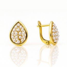 Kolczyki ze stali szlachetnej platerowane 14k złotem, zapięcie angielskie KST3432