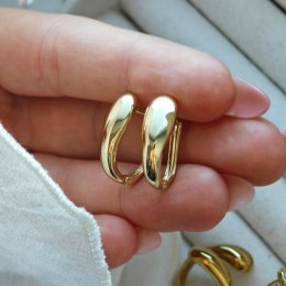 Kolczyki ze stali szlachetnej platerowane 14k złotem, zapięcie angielskie KST3434