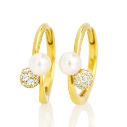 Kolczyki ze stali szlachetnej platerowane 14k złotem, zapięcie angielskie KST3467