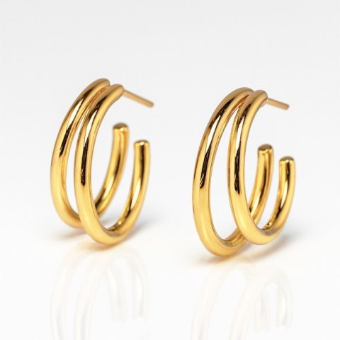 Kolczyki ze stali szlachetnej platerowane 14k złotem, zapięcie sztyfit KST3410