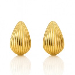 Kolczyki ze stali szlachetnej platerowane 14k złotem, zapięcie sztyfit KST3411