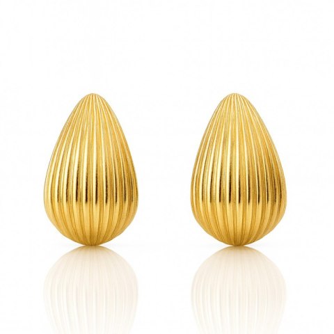 Kolczyki ze stali szlachetnej platerowane 14k złotem, zapięcie sztyfit KST3411